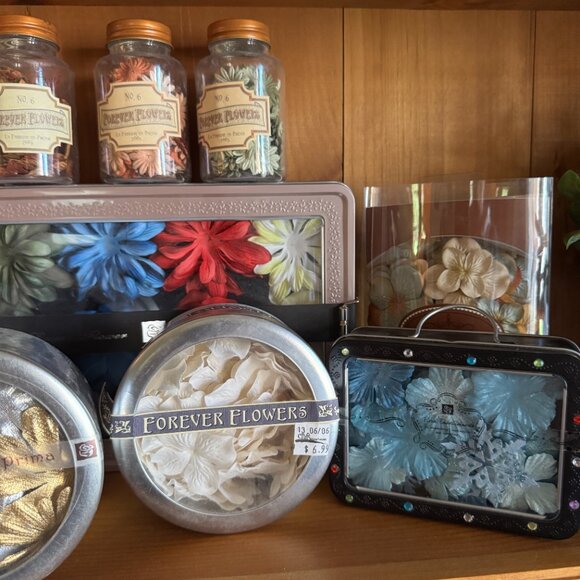 Flower Embellishments Papercrafting/Scrapbooking/Memory Keeping - 14 Containers - Picture 4 of 14